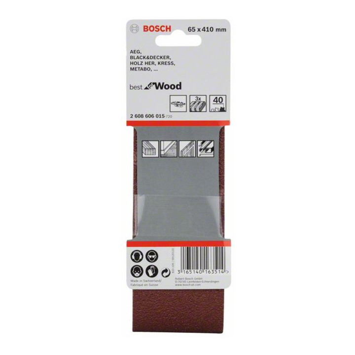 Bosch Schleifband-Set X440 Best for Wood and Paint 65 x 410 mm 40
