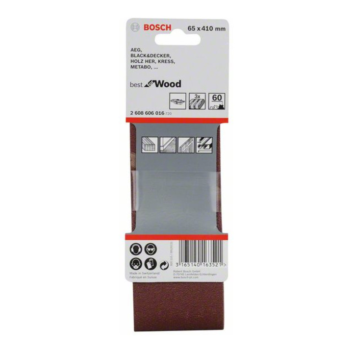 Bosch Schleifband-Set X440 Best for Wood and Paint 65 x 410 mm 60