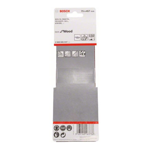 Bosch Schleifband-Set X440 Best for Wood and Paint 75 x 457 mm 150