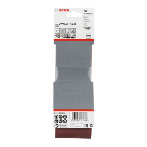 Bosch Schleifband-Set X440 Best for Wood and Paint 75 x 457 mm 60