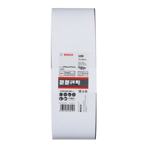 Bosch Schleifband-Set X440 Best for Wood and Paint 75 x 533 mm 100