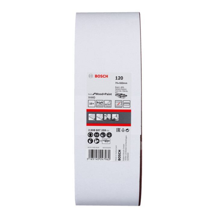 Bosch Schleifband-Set X440 Best for Wood and Paint 75 x 533 mm 120