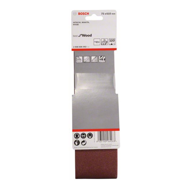 Bosch Schleifband-Set X440 Best for Wood and Paint 75 x 610 mm 100