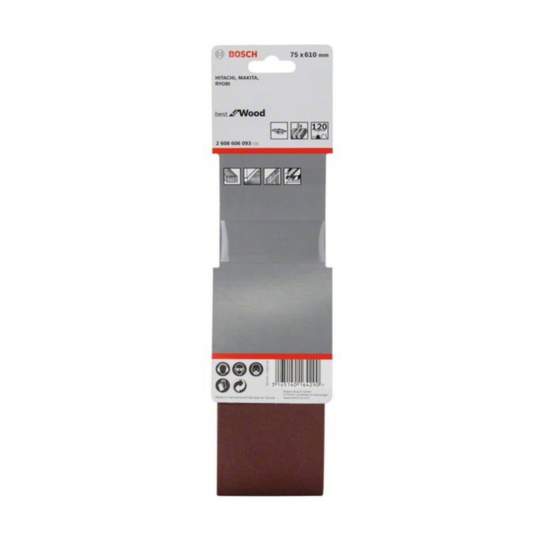 Bosch Schleifband-Set X440 Best for Wood and Paint 75 x 610 mm 120