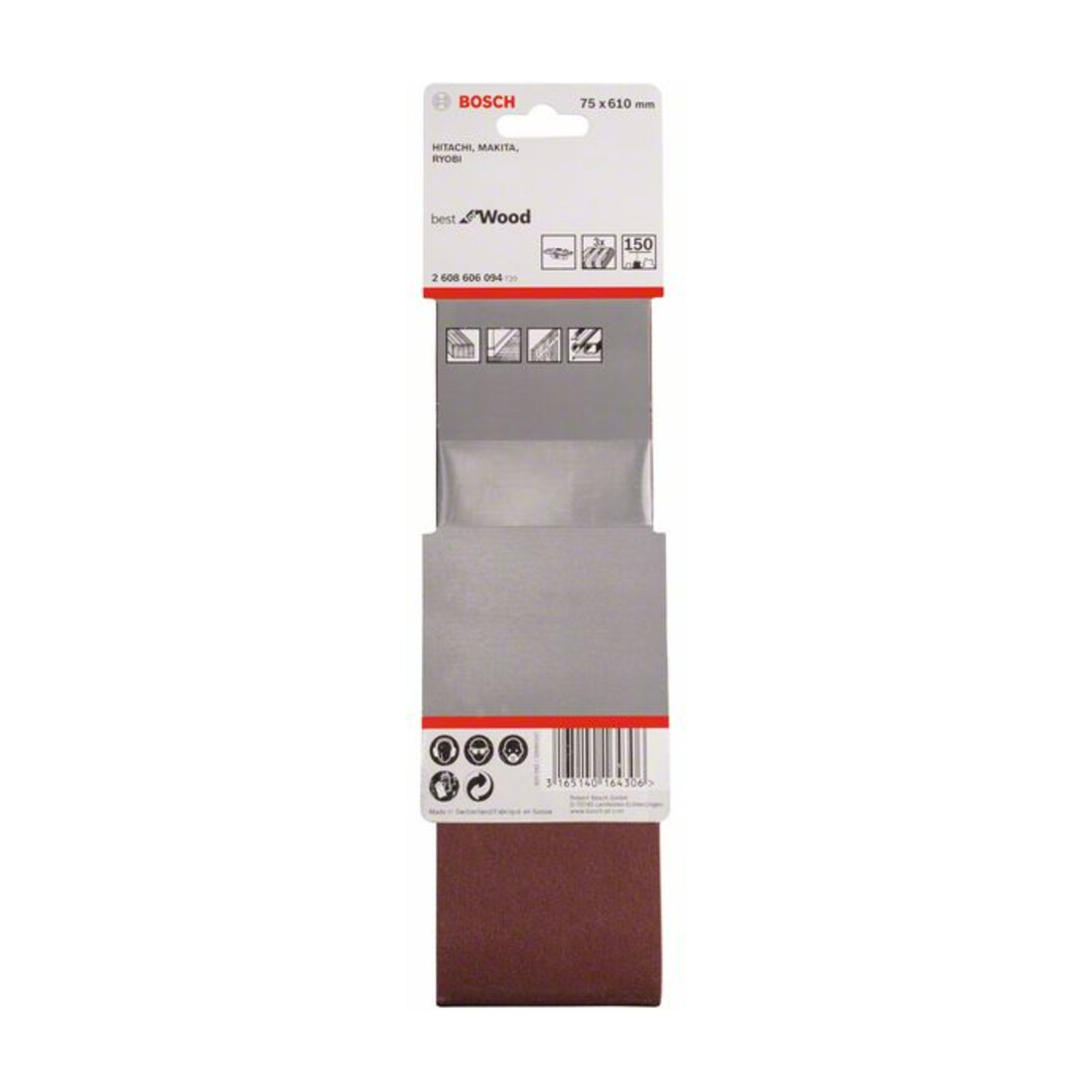 Bosch Schleifband-Set X440 Best for Wood and Paint 75 x 610 mm 150