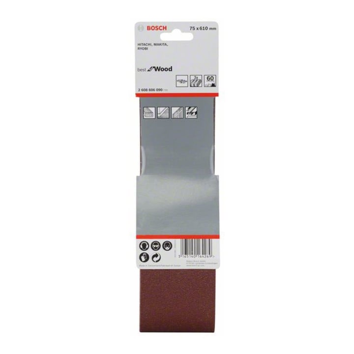 Bosch Schleifband-Set X440 Best for Wood and Paint 75 x 610 mm 60
