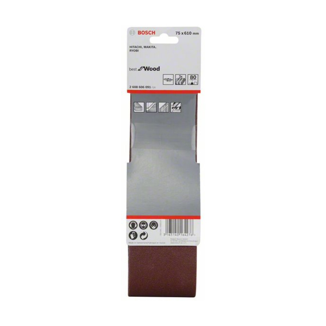 Bosch Schleifband-Set X440 Best for Wood and Paint 75 x 610 mm 80