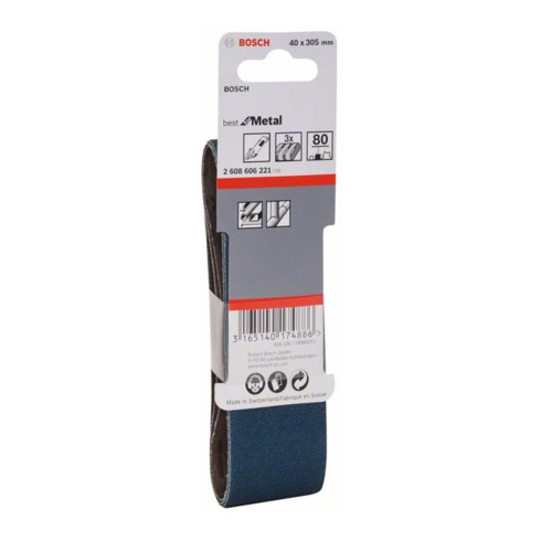 Bosch Schleifband-Set X450 Expert for Metal 3-teilig 40 x 305 mm 80