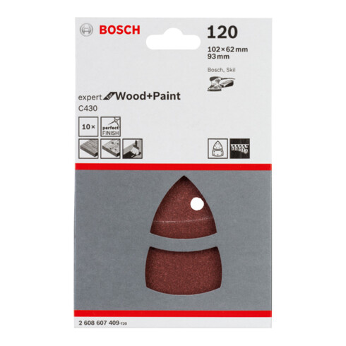 Bosch Schleifblatt C430 10-teilig 102 x 62 93 mm 120 11 Löcher