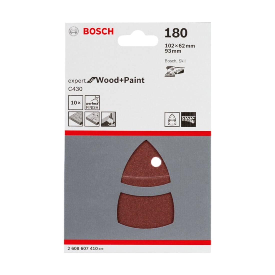 Bosch Schleifblatt C430 11 Löcher 102 x 62 93 mm