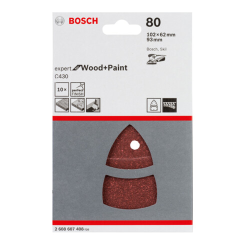 Bosch Schleifblatt C430 11 Löcher 102 x 62 93 mm