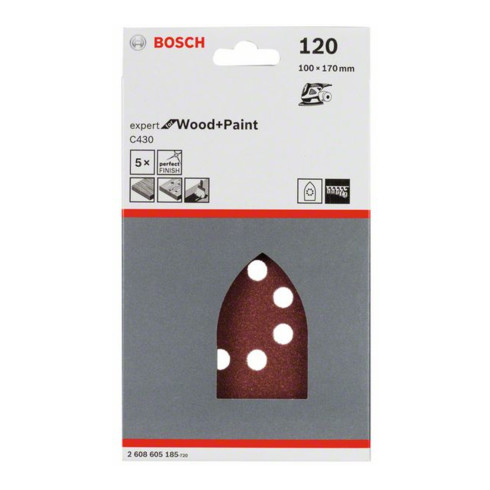 Bosch Schleifblatt C430 100 x 170 mm 120 8 Löcher Klett