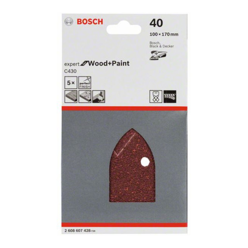Bosch Schleifblatt C430 100 x 170 mm 40 4 Löcher Klett