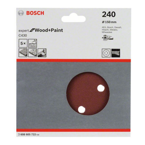 Bosch Schleifblatt C430 150 mm 240 6 Löcher Klett