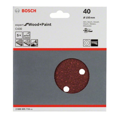 Bosch Schleifblatt C430 150 mm 40 6 Löcher Klett