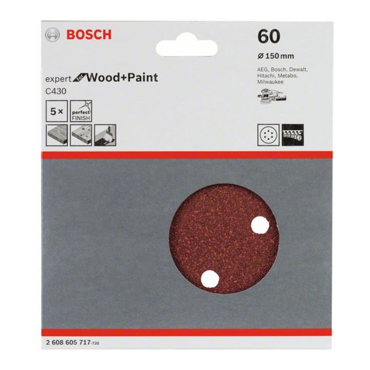 Bosch Schleifblatt C430 150 mm 60 6 Löcher Klett