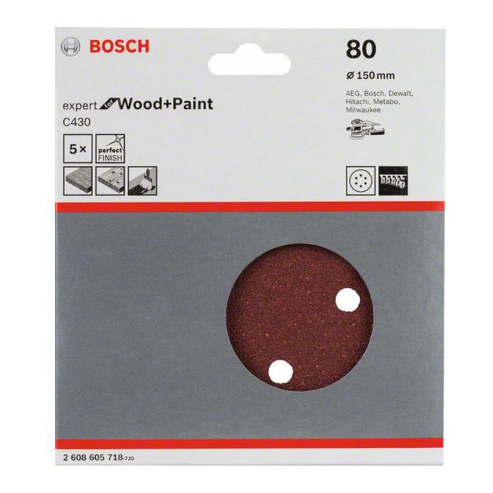 Bosch Schleifblatt C430 150 mm 80 6 Löcher Klett
