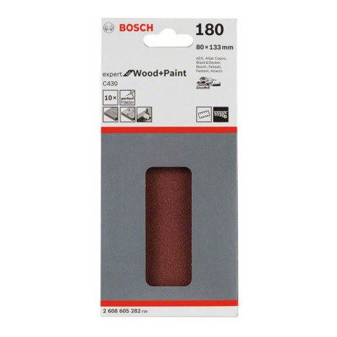 Bosch Schleifblatt C430 80 x 133 mm 180 8 Löcher Klett