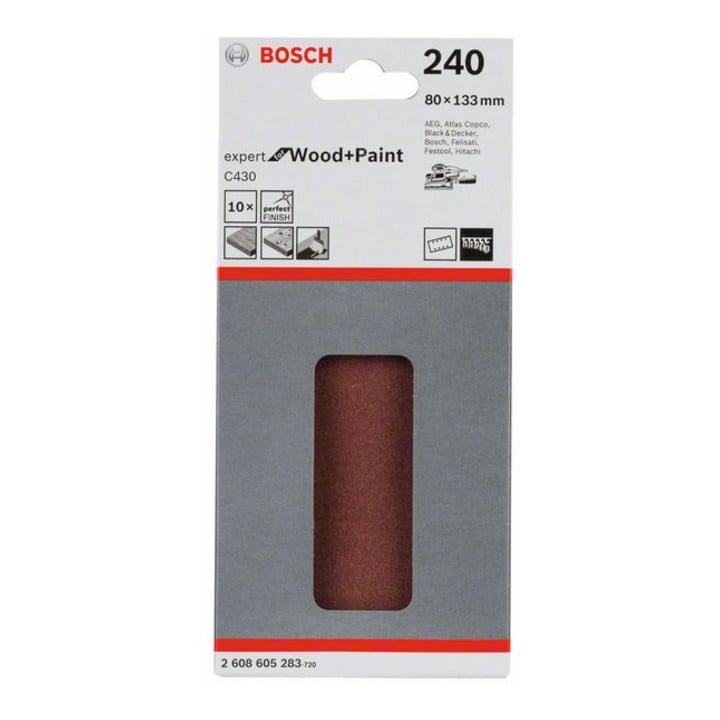 Bosch Schleifblatt C430 80 x 133 mm 240 8 Löcher Klett