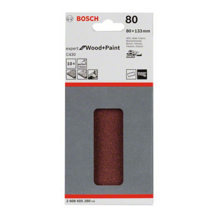 Bosch Schleifblatt C430 80 x 133 mm 80 8 Löcher Klett