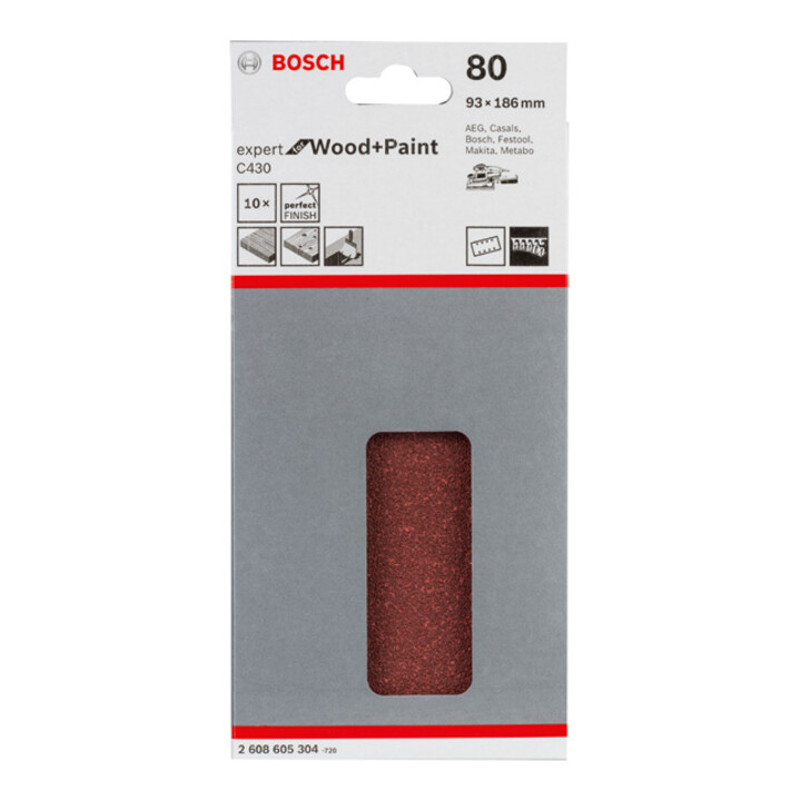 Bosch Schleifblatt C430 93 x 186 mm 80 8 Löcher