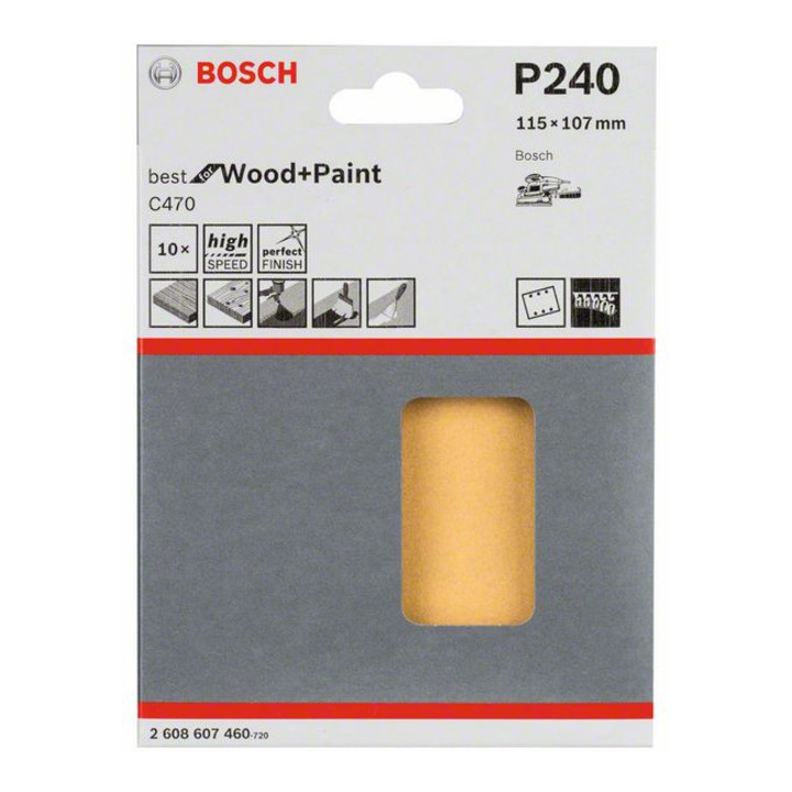 Bosch Schleifblatt C470 115 x 107 mm 240 6 Löcher Klett