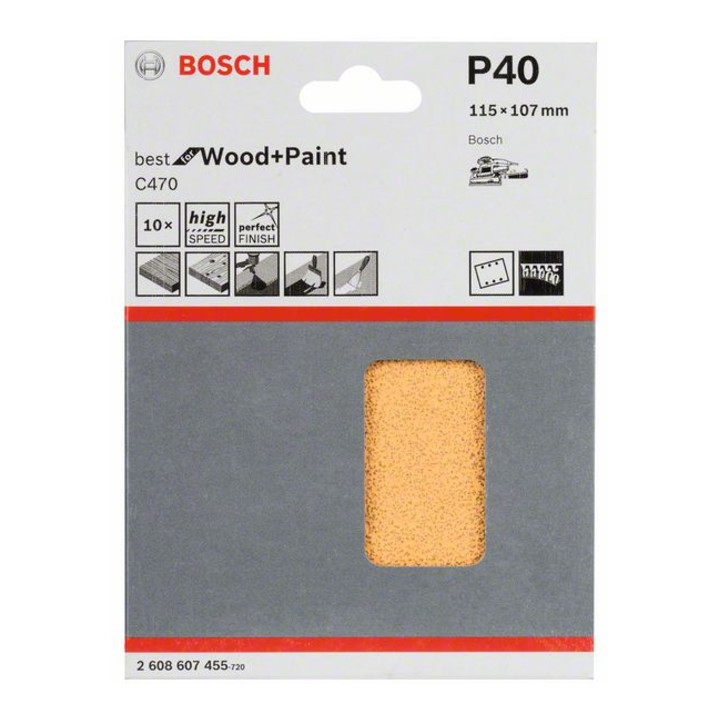 Bosch Schleifblatt C470 115 x 107 mm 40 6 Löcher Klett