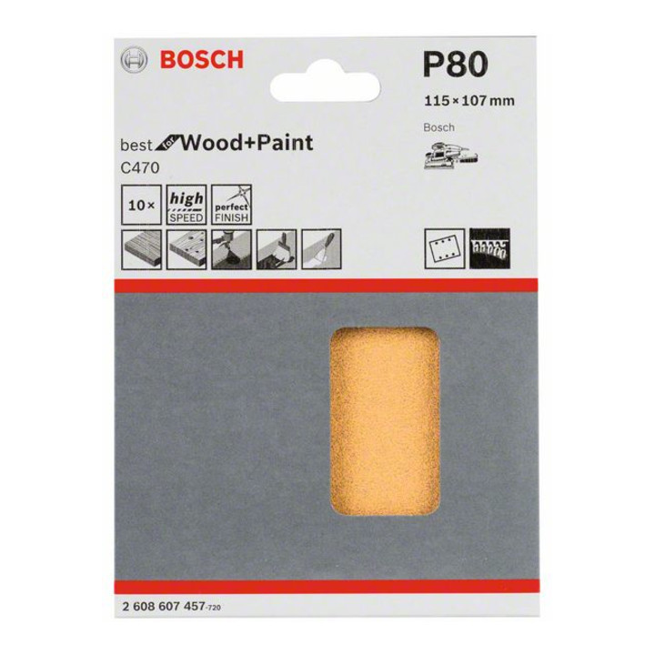 Bosch Schleifblatt C470 115 x 107 mm 80 6 Löcher Klett