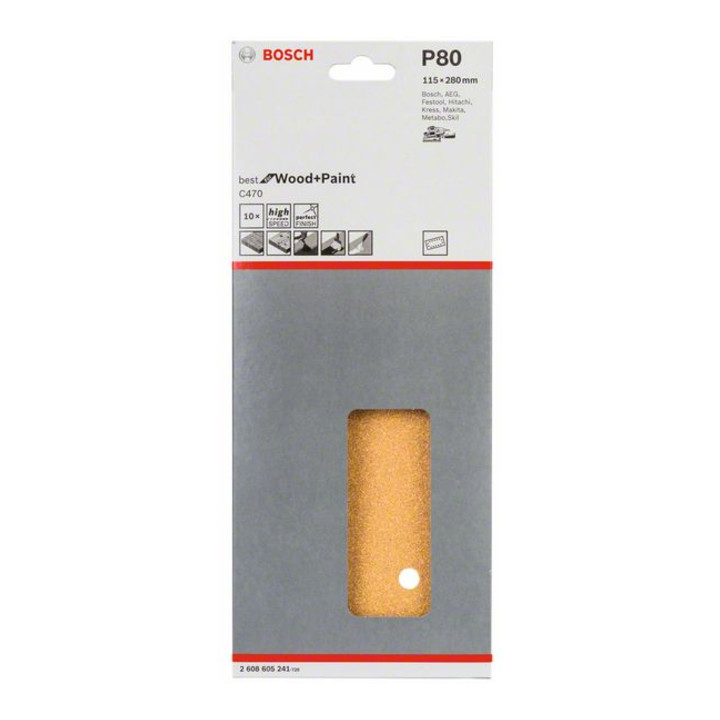 Bosch Schleifblatt C470 115 x 280 mm 80 14 Löcher gespannt