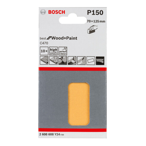 Bosch Schleifblatt C470 70 x 125 mm 150 ungelocht