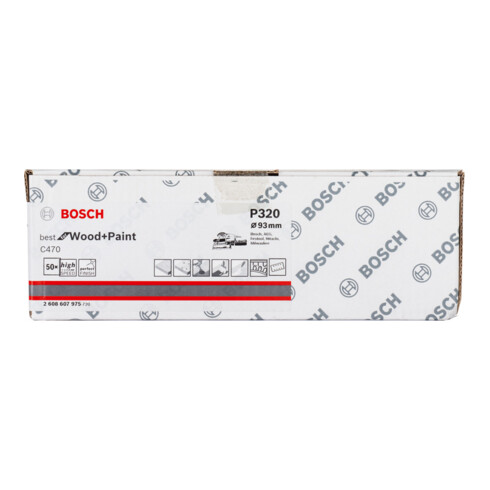 Bosch Schleifblatt C470, 8 Löcher, Klett, 93 x 186 mm, 320