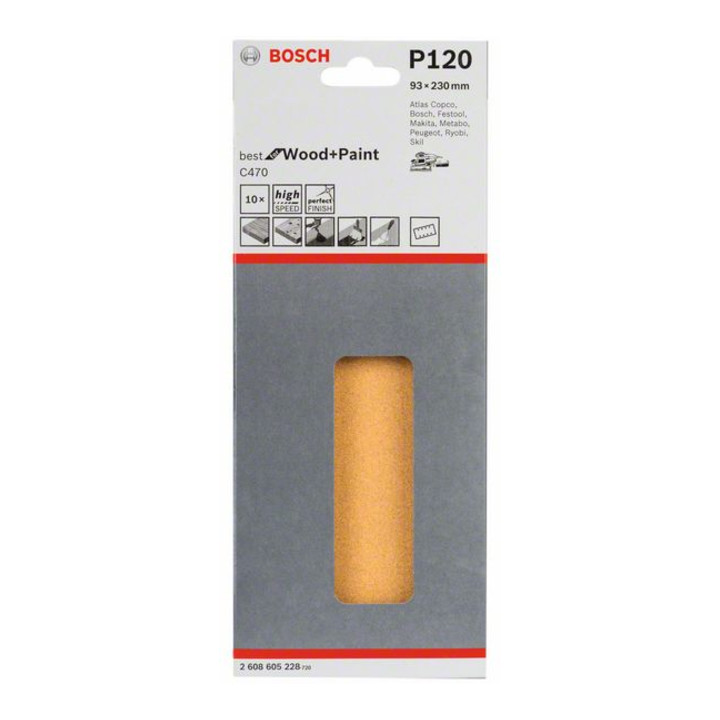 Bosch Schleifblatt C470 93 x 230 mm 120 8 Löcher gespannt