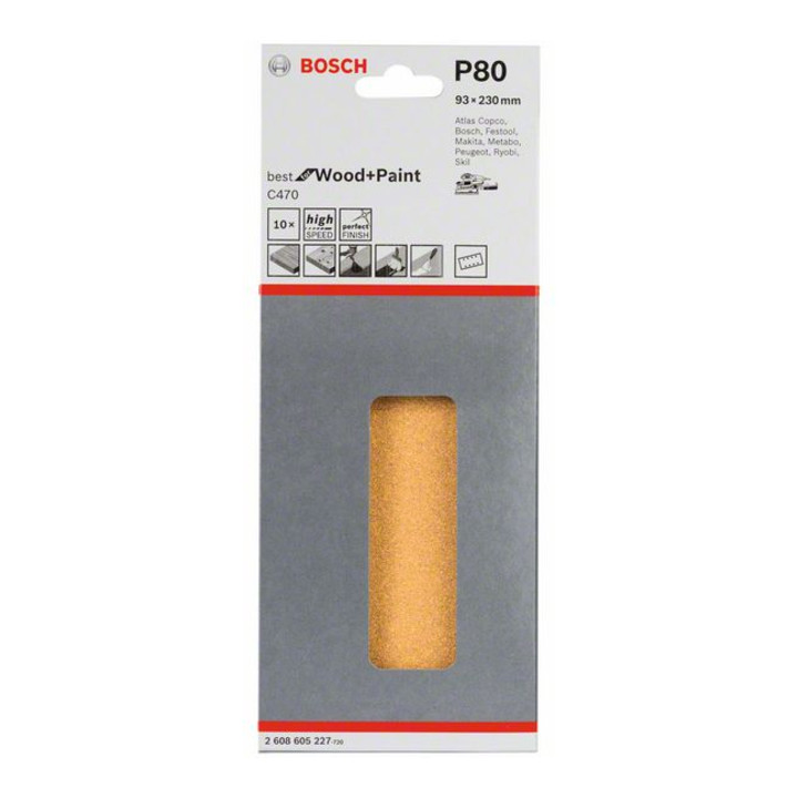 Bosch Schleifblatt C470 93 x 230 mm 80 8 Löcher gespannt