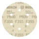 Bosch Schleifblatt F355 150 mm 600 6 Löcher Klett