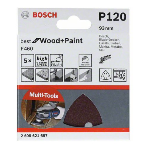 Bosch Schleifblatt F460 Best for Wood and Paint, 93 mm 180