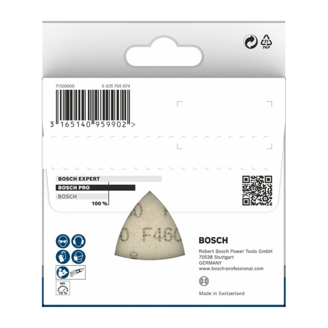Bosch Schleifblatt F460 Best for Wood and Paint, 93 mm 180