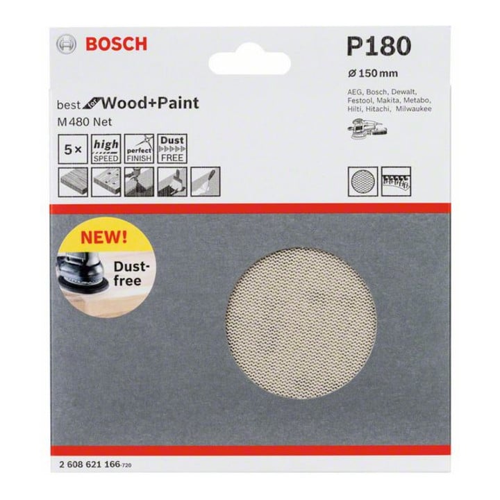 Bosch Schleifblatt M480 Net Best for Wood and Paint 150 mm 180