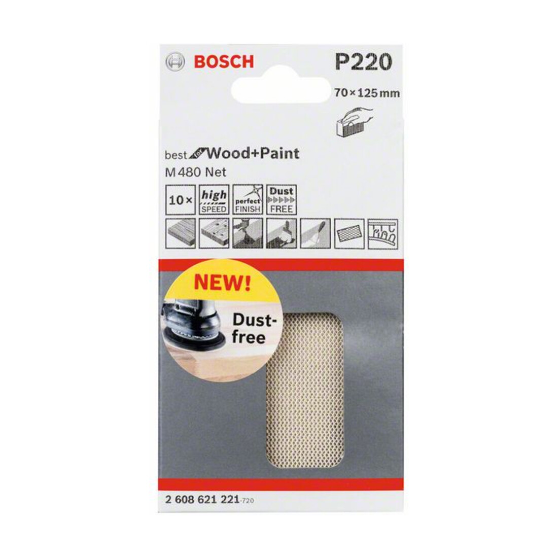 Bosch Schleifblatt M480, Best for Wood and Paint, 70 x 125 mm