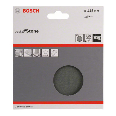 Bosch Schleifblatt Papier F355, ungelocht, Klett, 115 mm