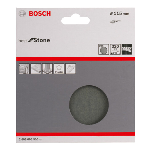 Bosch Schleifblatt Papier F355, ungelocht, Klett, 115 mm