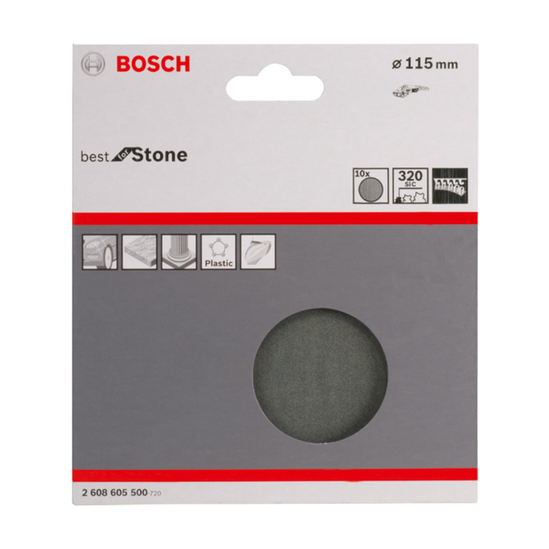 Bosch Schleifblatt Papier F355, ungelocht, Klett, 115 mm