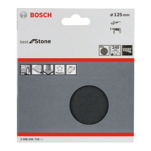 Bosch Schleifblatt Papier F355, ungelocht, Klett, 125 mm