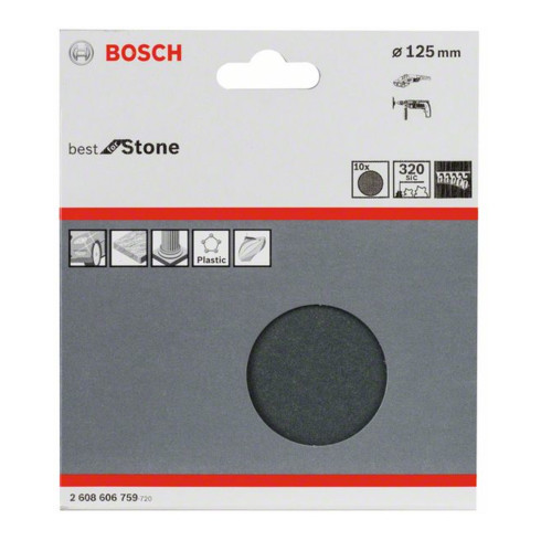 Bosch Schleifblatt Papier F355, ungelocht, Klett, 125 mm