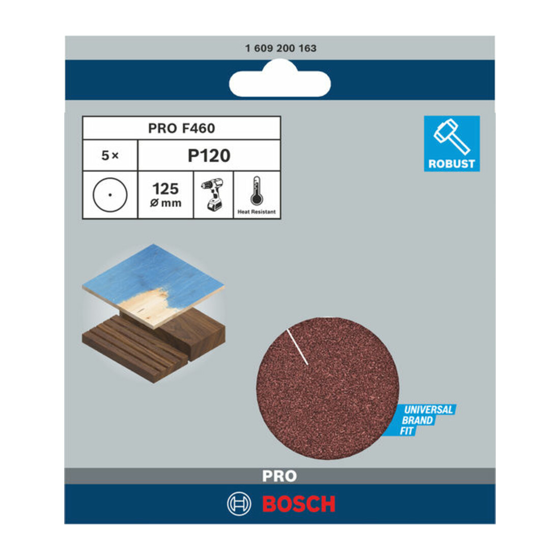 Bosch Schleifblatt-Papier F460 gespannt für Bohrmaschinen