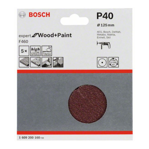 Bosch Schleifblatt-Papier F460 gespannt für Bohrmaschinen