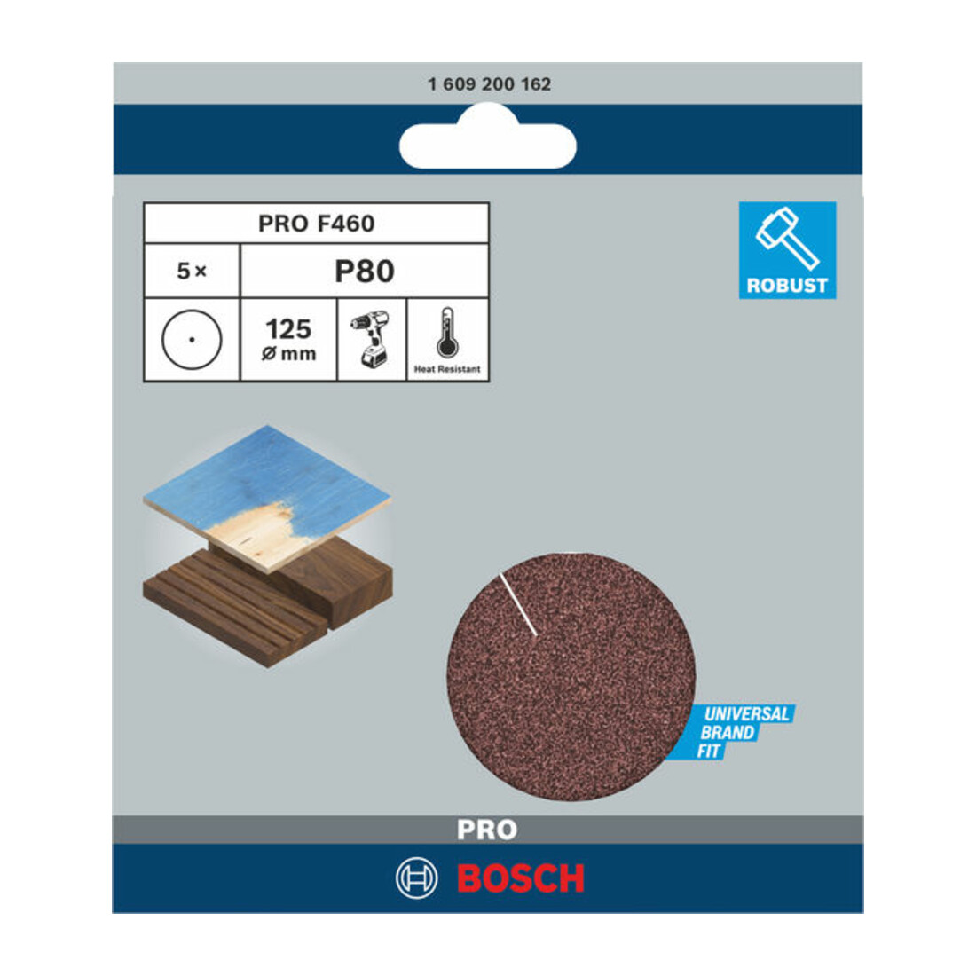 Bosch Schleifblatt-Papier F460 gespannt für Bohrmaschinen
