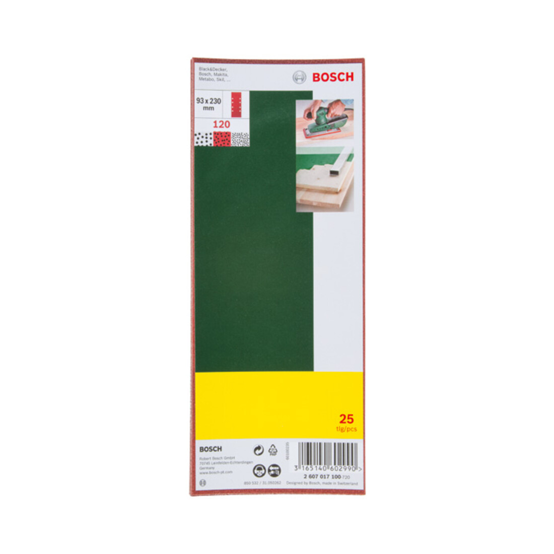 Bosch Schleifblatt-Set für Schwingschleifer, 25-teilig, 8 Löcher, 93 x 230 mm