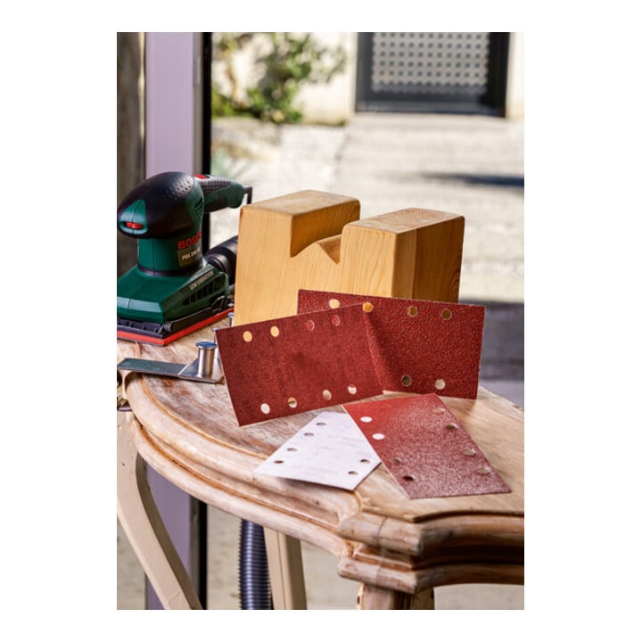 Bosch Schleifblatt-Set für Schwingschleifer, 25-teilig, ungelocht, 93 x 230 mm, 60-240