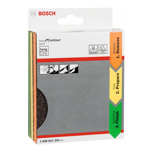 Bosch Schleifpad-Set Best for Contour 3-teilig 98 x 120 x 13 mm M, F SF