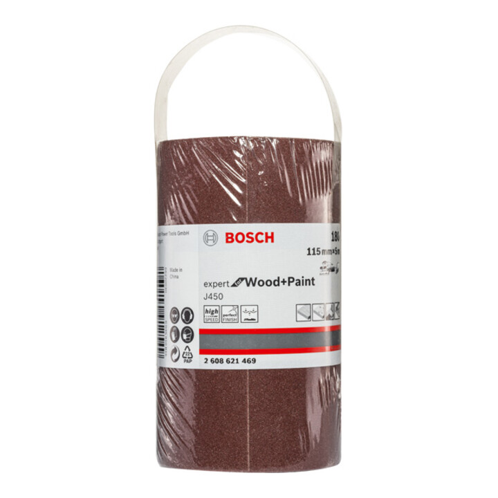 Bosch Schleifrolle J450 Expert for Wood and Paint 115 mm x 5 m 180